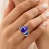 5.4ct Pear Cut Blue Sapphire Engagement Ring