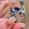 5.4ct Pear Cut Blue Sapphire Engagement Ring