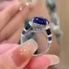 5.4ct Pear Cut Blue Sapphire Engagement Ring