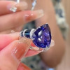 5.4ct Pear Cut Blue Sapphire Engagement Ring