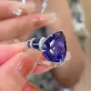 5.4ct Pear Cut Blue Sapphire Engagement Ring