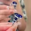 5.4ct Pear Cut Blue Sapphire Engagement Ring