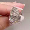 5.7ct Pear Cut White Sapphire Engagement Ring