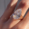 5.7ct Pear Cut White Sapphire Engagement Ring