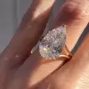 5.7ct Pear Cut White Sapphire Engagement Ring