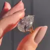 5.7ct Pear Cut White Sapphire Engagement Ring