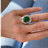 6ct Halo Emerald Cut Emerald Engagement Ring