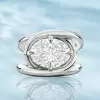 5.8ct Oval Cut White Sapphire Interlocking Loops Engagement Ring
