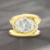 5.8ct Oval Cut White Sapphire Split Shank Engagement Ring