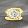 5.8ct Oval Cut White Sapphire Split Shank Engagement Ring