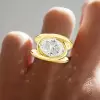 5.8ct Oval Cut White Sapphire Split Shank Engagement Ring