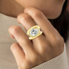 5.8ct Oval Cut White Sapphire Split Shank Engagement Ring