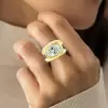 5.8ct Oval Cut White Sapphire Split Shank Engagement Ring
