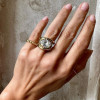 5.8ct Oval Cut White Sapphire Split Shank Engagement Ring
