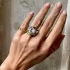 5.8ct Oval Cut White Sapphire Split Shank Engagement Ring