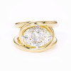5.8ct Oval Cut White Sapphire Split Shank Engagement Ring