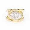 5.8ct Oval Cut White Sapphire Split Shank Engagement Ring