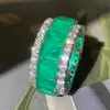 14ctw White Sapphire and Emerald Eternity Ring