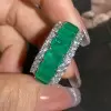 14ctw White Sapphire and Emerald Eternity Ring