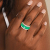 14ctw White Sapphire and Emerald Eternity Ring