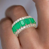 14ctw White Sapphire and Emerald Eternity Ring