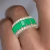 14ctw White Sapphire and Emerald Eternity Ring