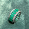 14ctw White Sapphire and Emerald Eternity Ring
