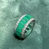 14ctw White Sapphire and Emerald Eternity Ring