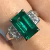 5.3ct Emerald Cut Emerald Engagement Ring