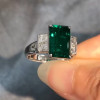 5.3ct Emerald Cut Emerald Engagement Ring