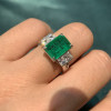 5.3ct Emerald Cut Emerald Engagement Ring