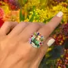 8.4ct Emerald Cut Bicolor Tourmaline Cocktail Ring