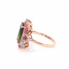 8.4ct Emerald Cut Bicolor Tourmaline Cocktail Ring