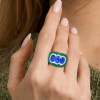 11ctw Tanzanite Blue and Green Sapphire Cocktail Ring