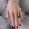11ctw Tanzanite Blue and Green Sapphire Cocktail Ring
