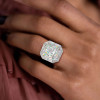 3ct Halo Cushion Cut White Sapphire Engagement Ring