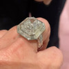 3ct Halo Cushion Cut White Sapphire Engagement Ring