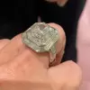 3ct Halo Cushion Cut White Sapphire Engagement Ring