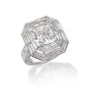 3ct Halo Cushion Cut White Sapphire Engagement Ring