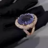 9.3ct Oval Cut Amethyst Bold Paved Cocktail Ring