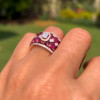 9ctw White Sapphire and Oval Cut Ruby Cocktail Ring