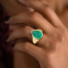 5.7ct Pear Cut Emerald Engagement Ring