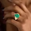 5.7ct Pear Cut Emerald Engagement Ring