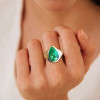 5.7ct Pear Cut Emerald Engagement Ring