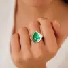 5.7ct Pear Cut Emerald Engagement Ring