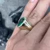 5.7ct Pear Cut Emerald Engagement Ring