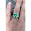 5.7ct Pear Cut Emerald Engagement Ring