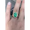 5.7ct Pear Cut Emerald Engagement Ring