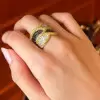 4ctw Three Tone Criss Cross Wedding Band