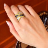 4ctw Three Tone Criss Cross Wedding Band